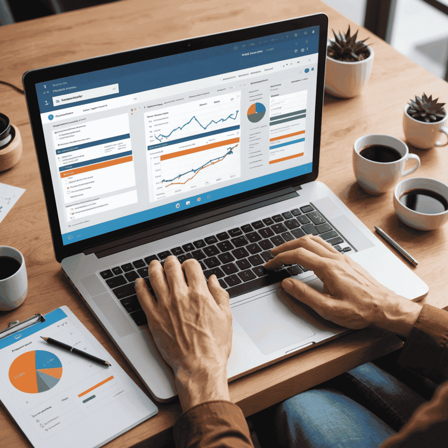 An image illustrating streamlining workflow with digital tools such as project management software and time-tracking apps