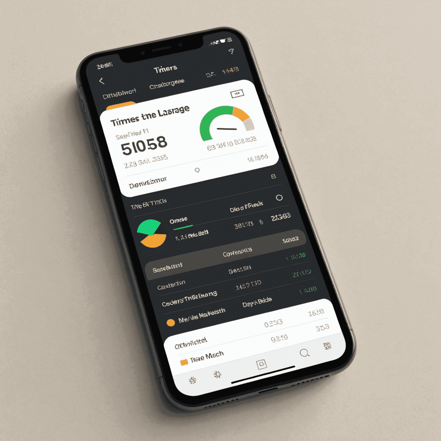 A screenshot of a time tracking app interface, showing a clean and intuitive design with options to start and stop timers, categorize tasks, and view detailed reports on time usage. The app's color scheme is professional and easy on the eyes.