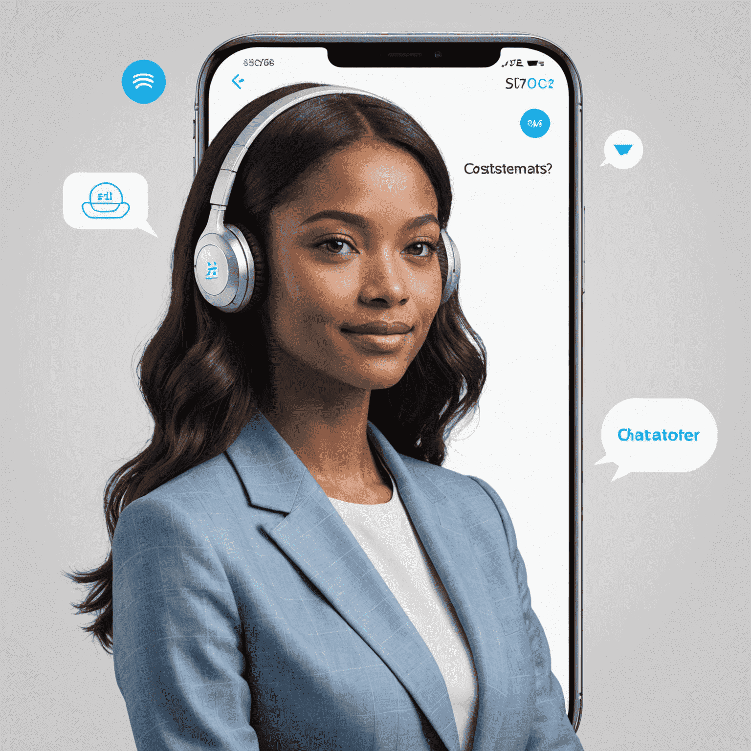 An image showcasing AI-powered chatbots enhancing customer engagement and providing 24/7 support